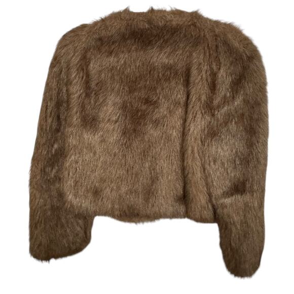 VTG Cropped Faux Fur (?) Jacket Ladies IWGWU Garment Workers Union Winter READ - Picture 2 of 11